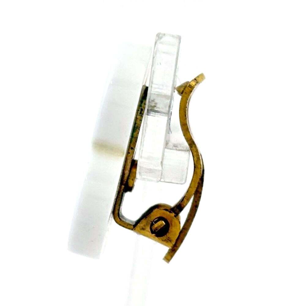 CHANEL White Logo Earrings - Picture 2 of 4